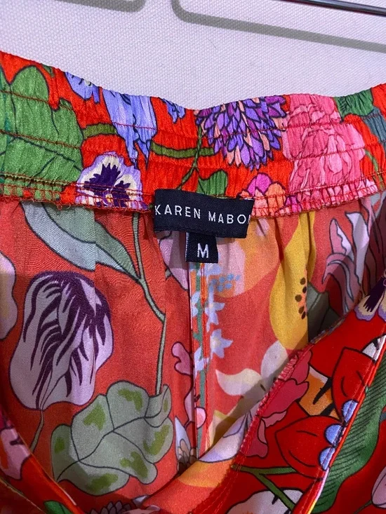 Karen Mabon Silk Tiger Bouquet Pajama Set Medium - Picture 9 of 10